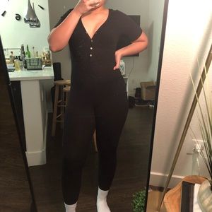 Black knit short sleeve unitard BOGO 50% off +more